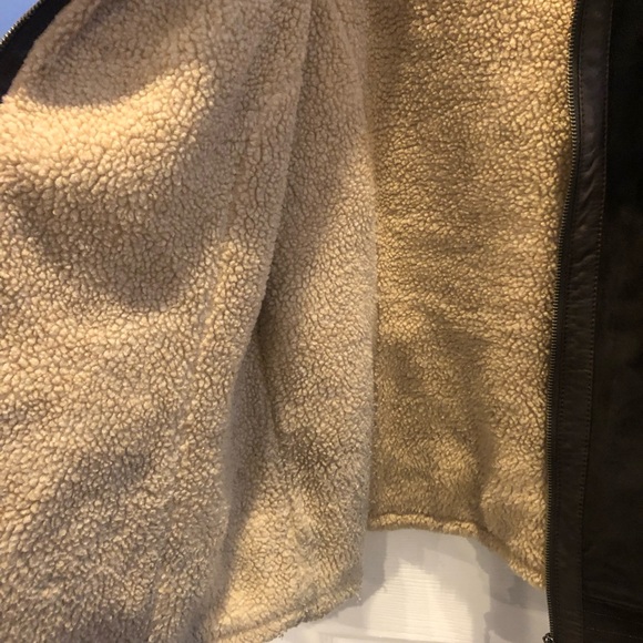 Danier Vintage Dark Brown Leather Sherpa Lined Jacket XL - Picture 8 of 14